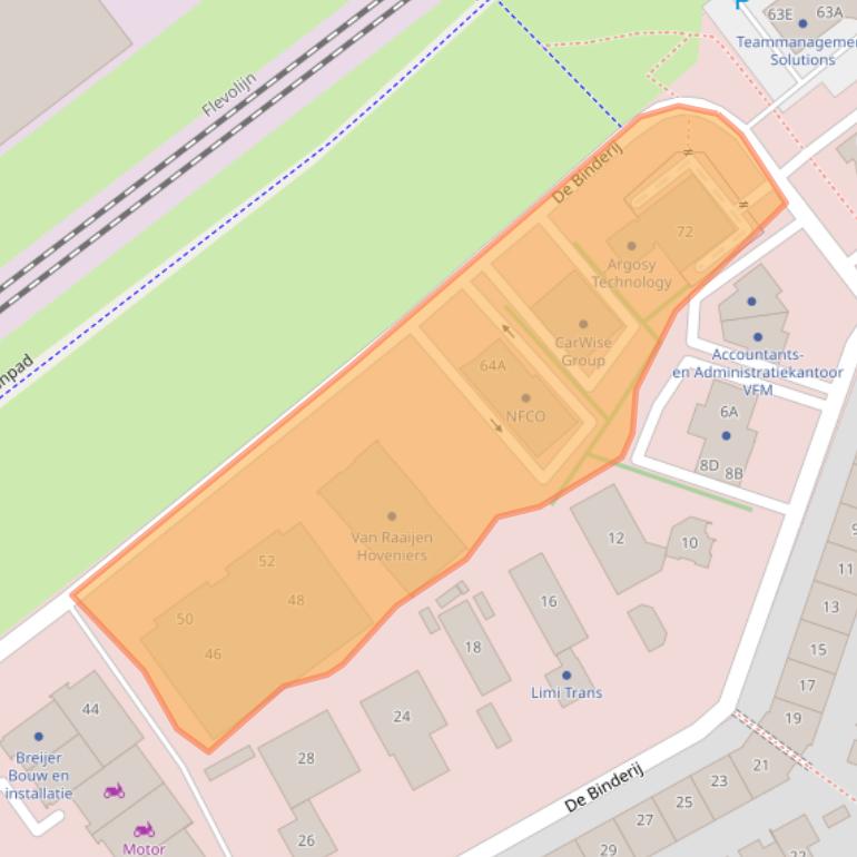 Kaart van postcodegebied 1321EK.