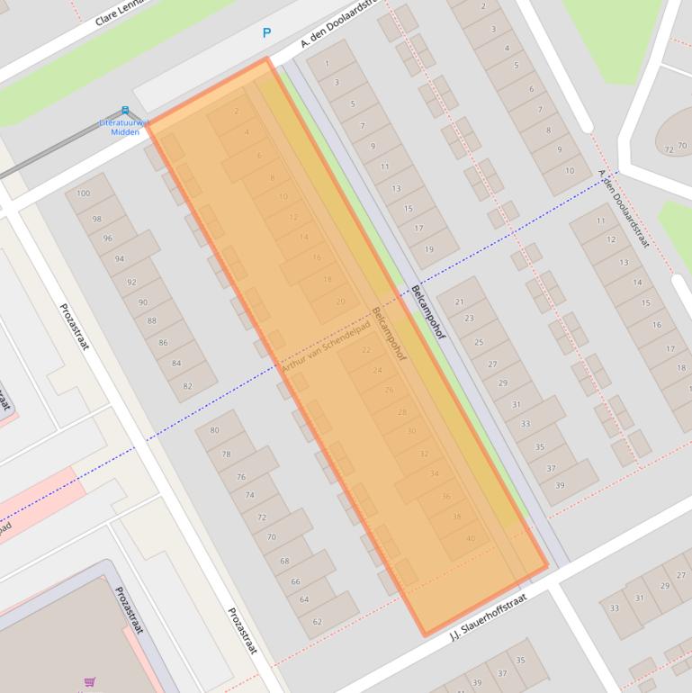 Kaart van postcodegebied 1321GC.