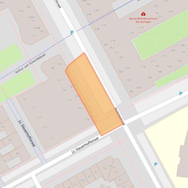 Kaart van postcodegebied 1321HJ.