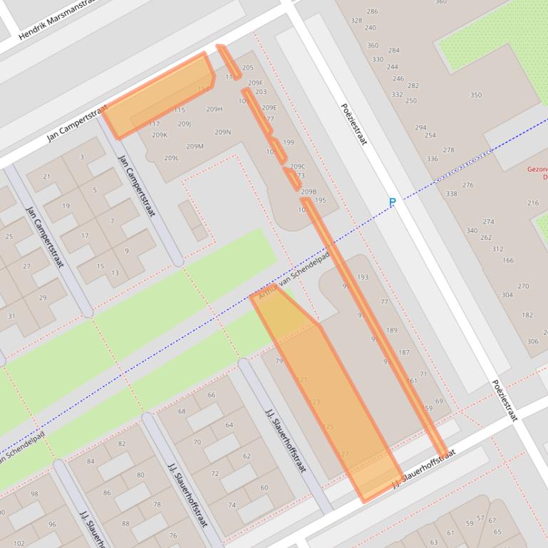 Kaart van postcodegebied 1321HL.