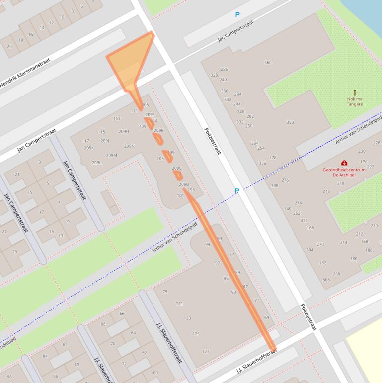 Kaart van postcodegebied 1321HN.