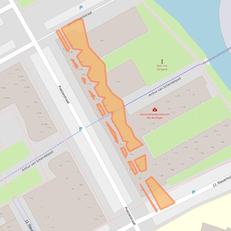 Kaart van postcodegebied 1321HW.