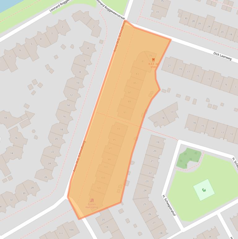 Kaart van postcodegebied 1321JB.