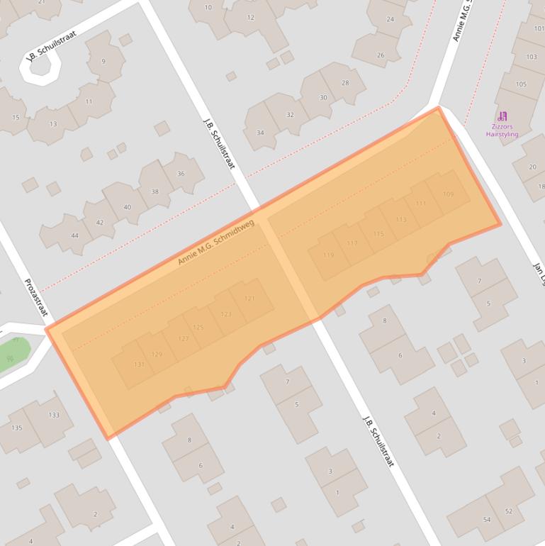 Kaart van postcodegebied 1321JC.