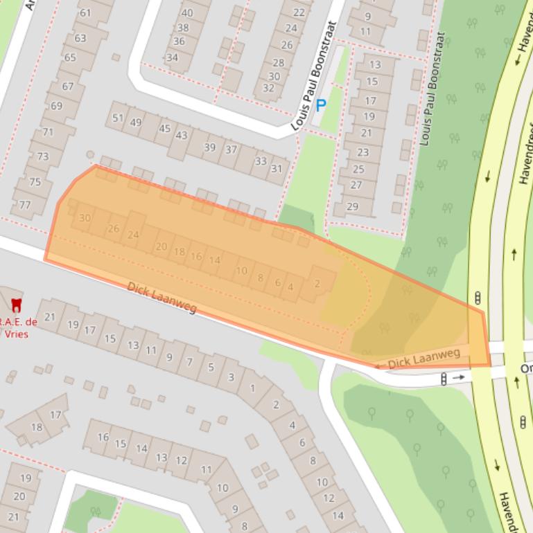 Kaart van postcodegebied 1321KE.