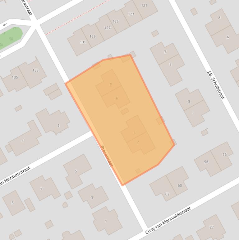 Kaart van postcodegebied 1321KR.