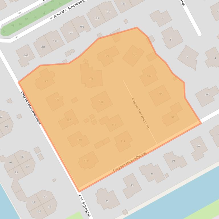 Kaart van postcodegebied 1321LR.