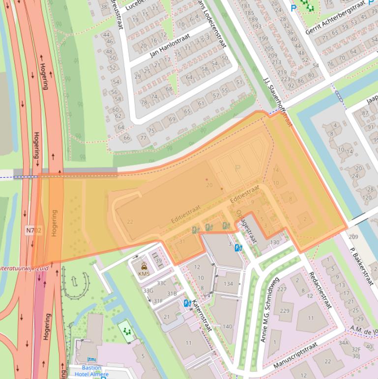Kaart van postcodegebied 1321NG.