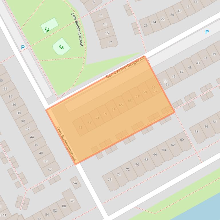 Kaart van postcodegebied 1321PH.