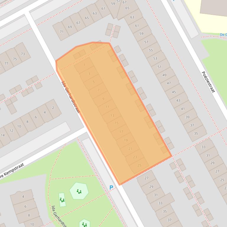 Kaart van postcodegebied 1321PR.