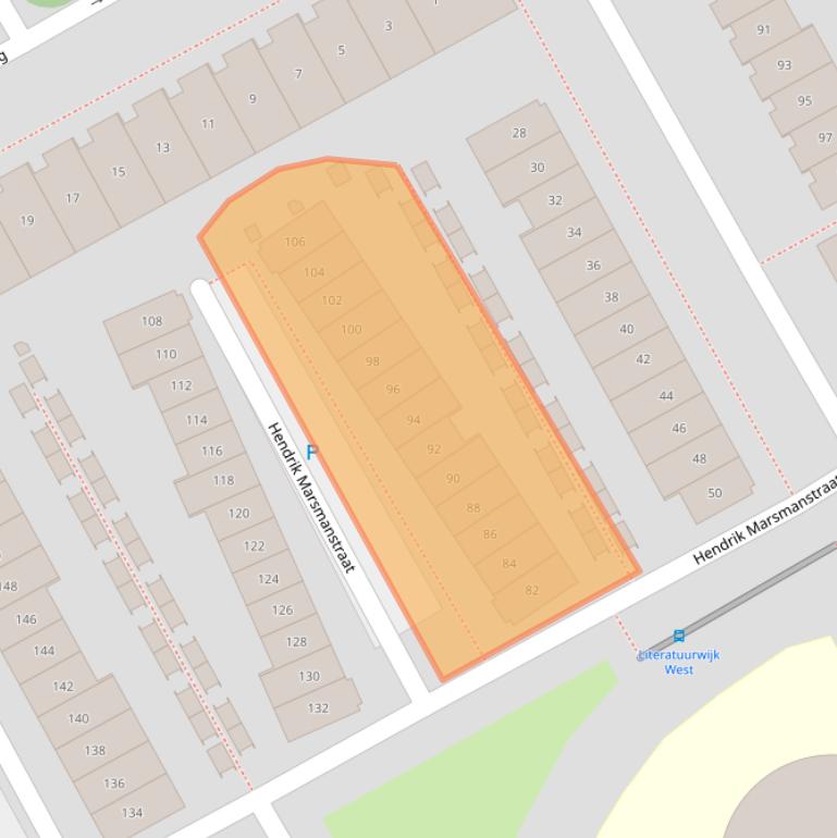 Kaart van postcodegebied 1321SB.