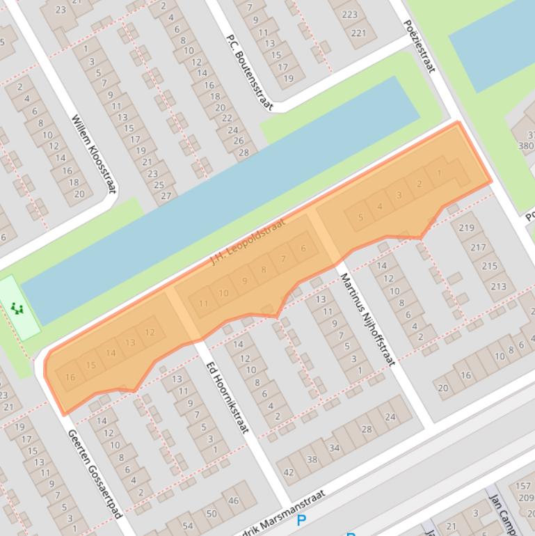 Kaart van postcodegebied 1321TE.