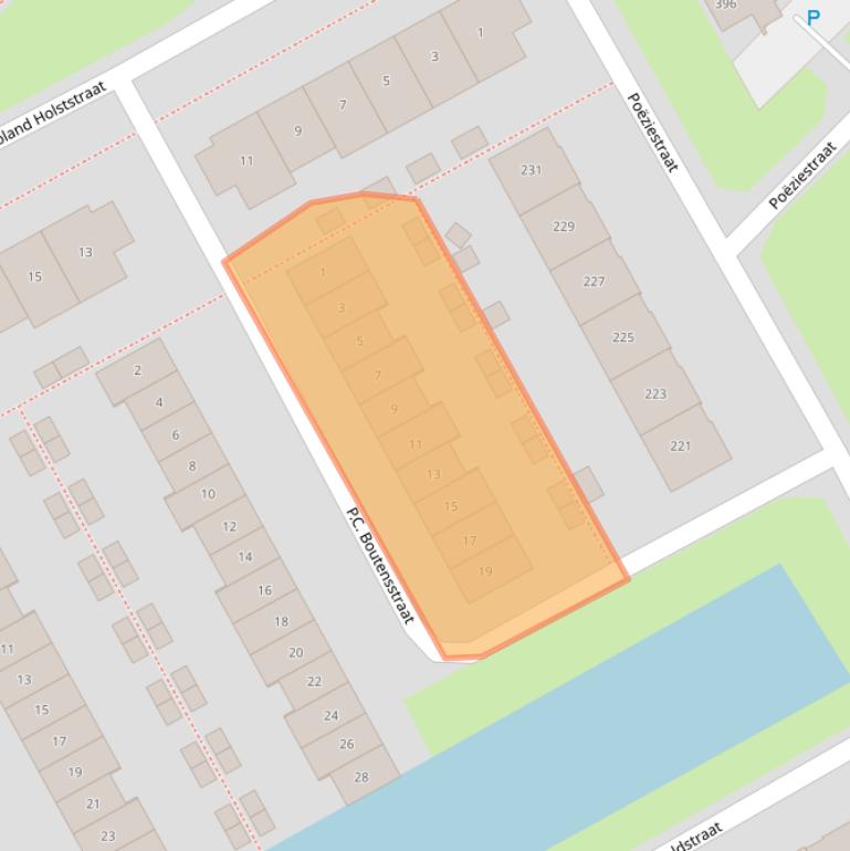 Kaart van postcodegebied 1321TK.