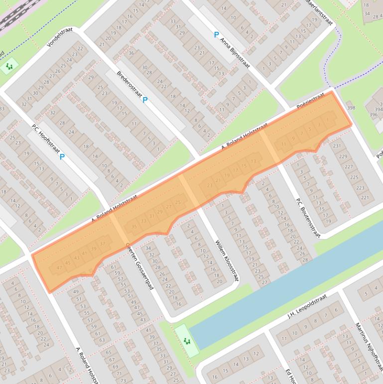 Kaart van postcodegebied 1321TP.