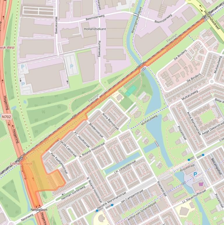 Kaart van postcodegebied 1321VB.