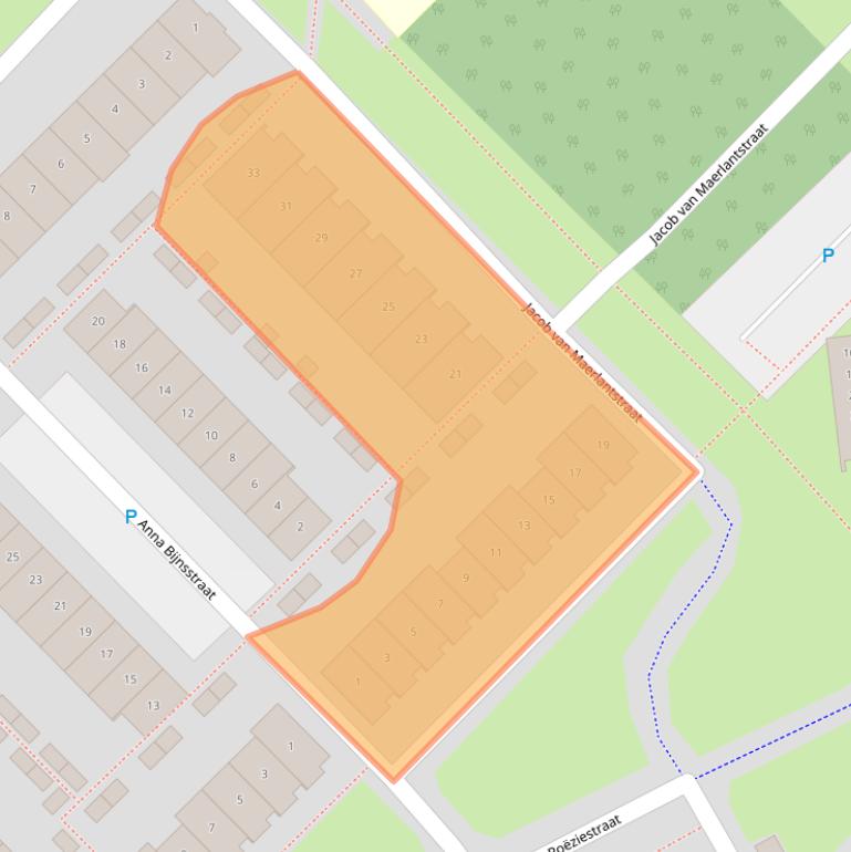 Kaart van postcodegebied 1321VR.