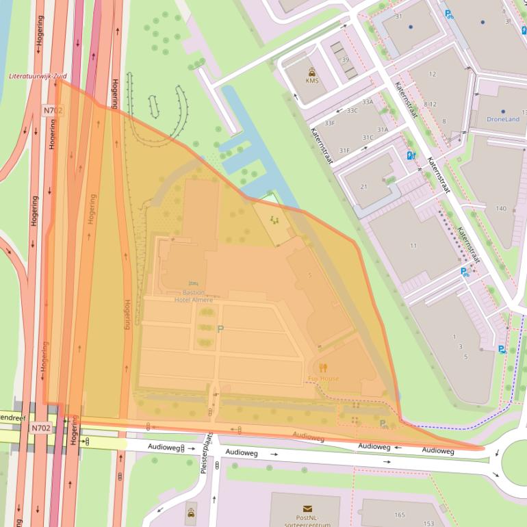 Kaart van postcodegebied 1322AT.