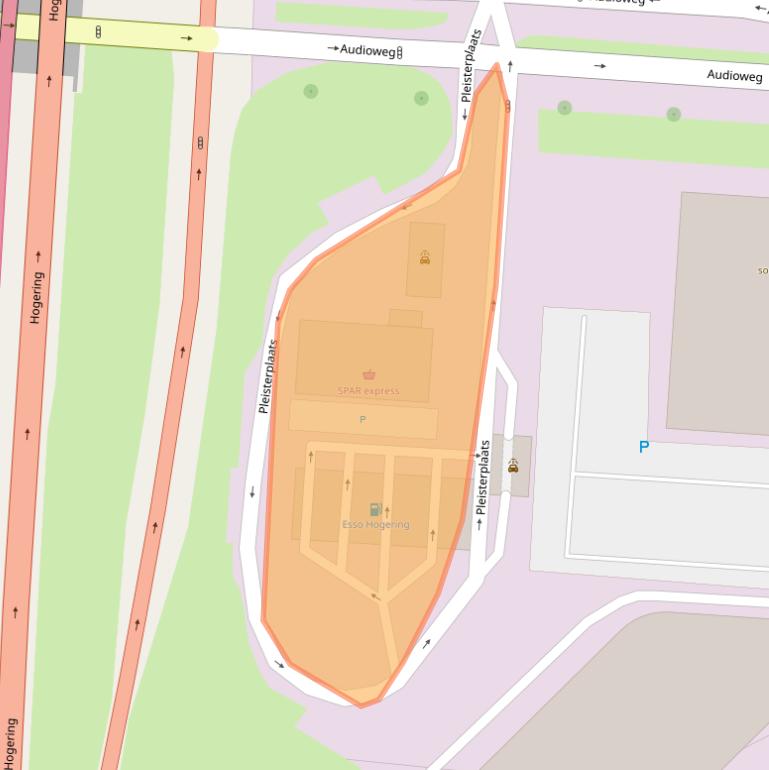 Kaart van postcodegebied 1322AV.