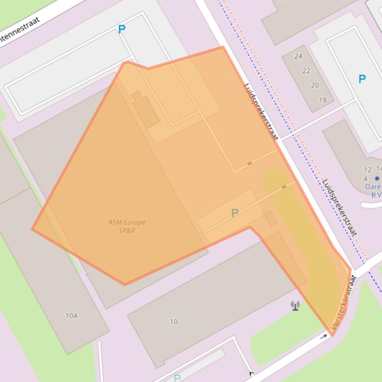 Kaart van postcodegebied 1322AW.