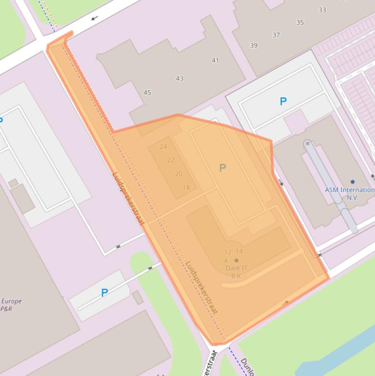 Kaart van postcodegebied 1322AX.