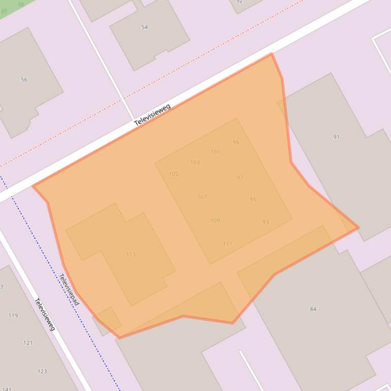 Kaart van postcodegebied 1322BD.