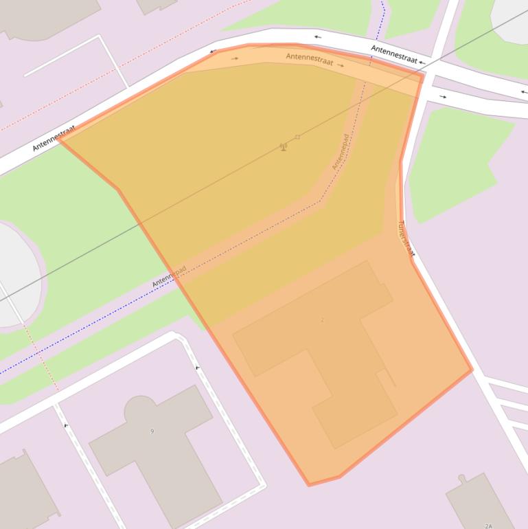 Kaart van postcodegebied 1322CA.