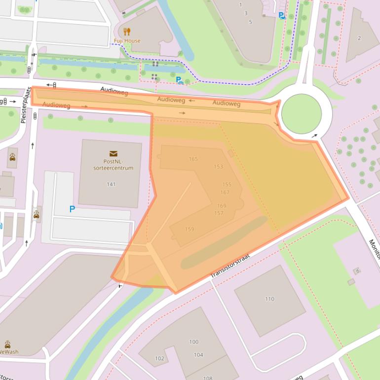 Kaart van postcodegebied 1322CN.