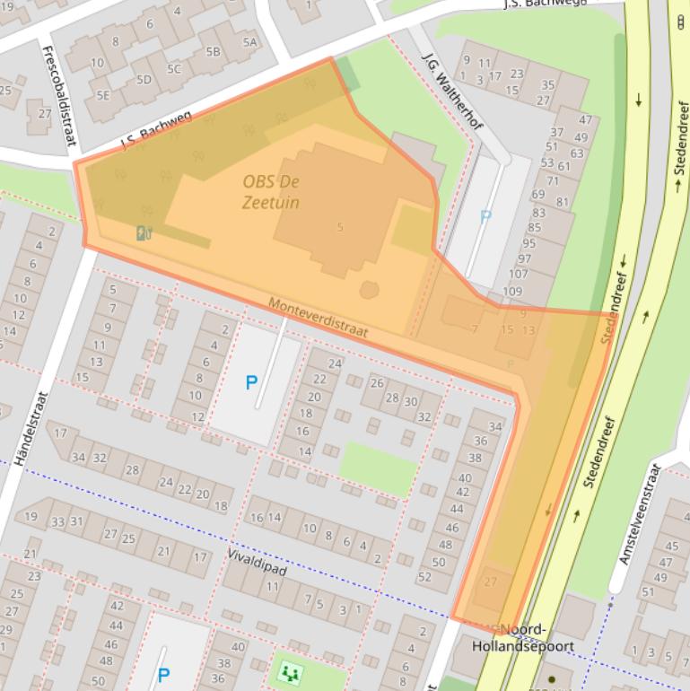 Kaart van postcodegebied 1323AE.