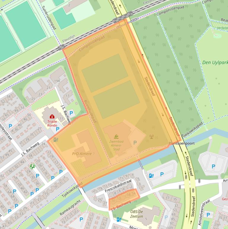 Kaart van postcodegebied 1323BA.