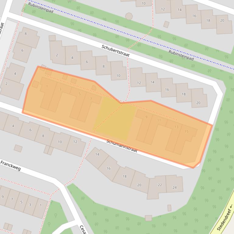 Kaart van postcodegebied 1323BT.