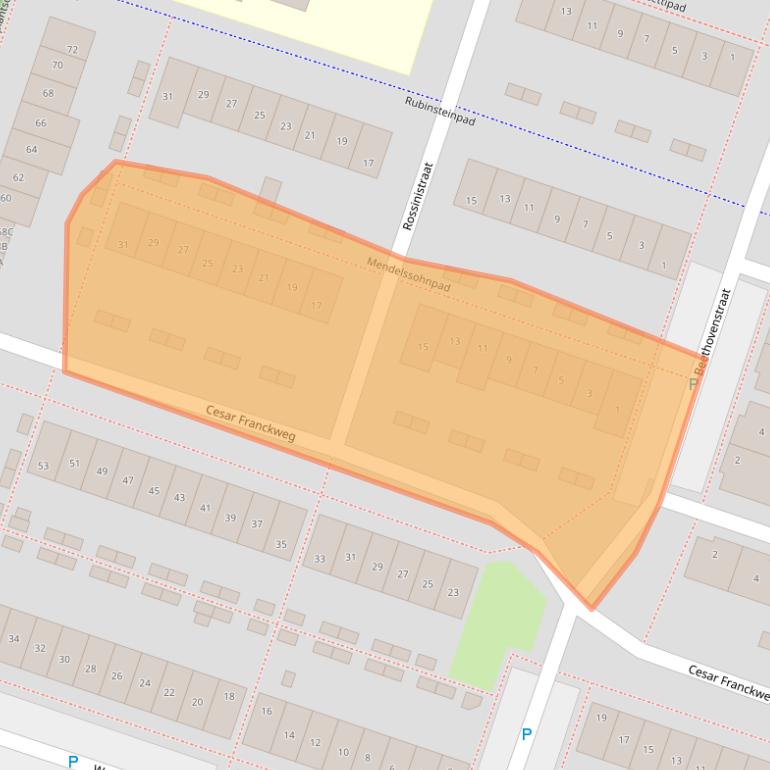 Kaart van postcodegebied 1323BX.