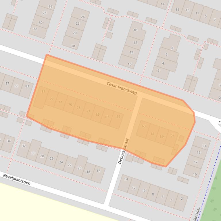 Kaart van postcodegebied 1323CD.