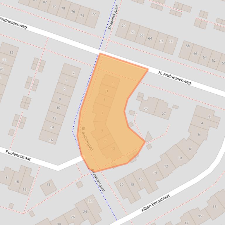 Kaart van postcodegebied 1323GC.