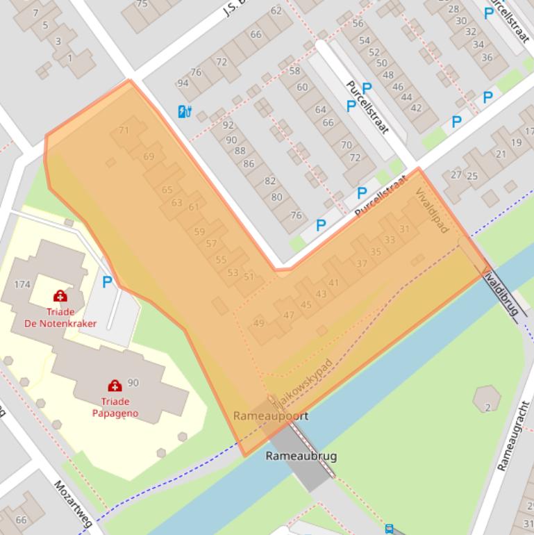 Kaart van postcodegebied 1323MB.