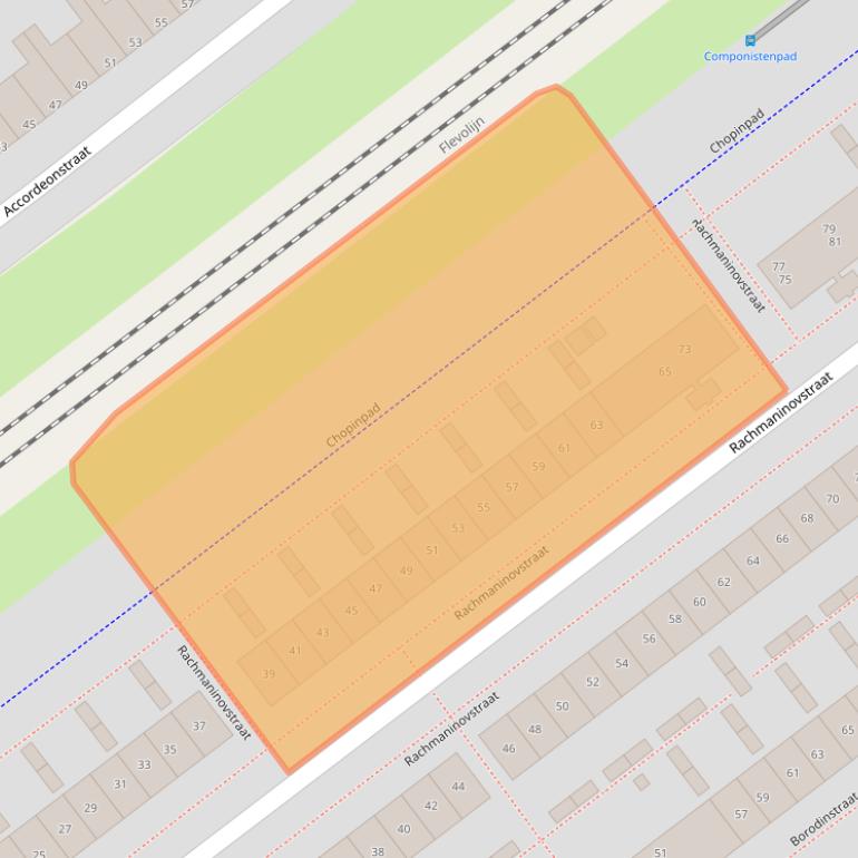Kaart van postcodegebied 1323NB.