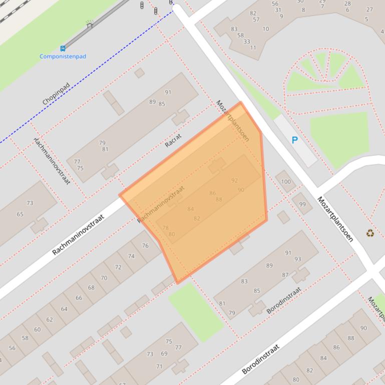 Kaart van postcodegebied 1323NJ.