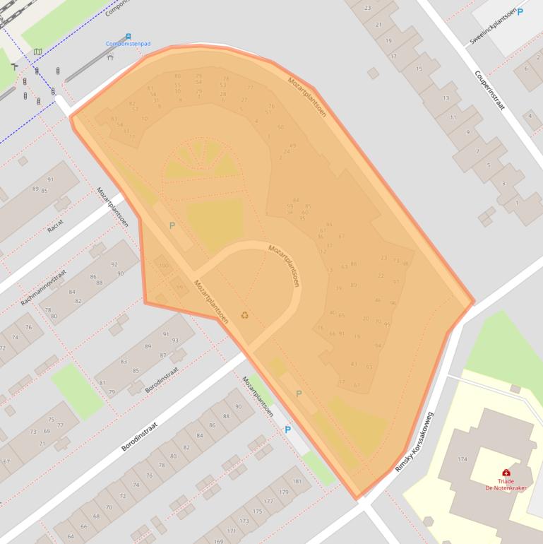 Kaart van postcodegebied 1323NV.