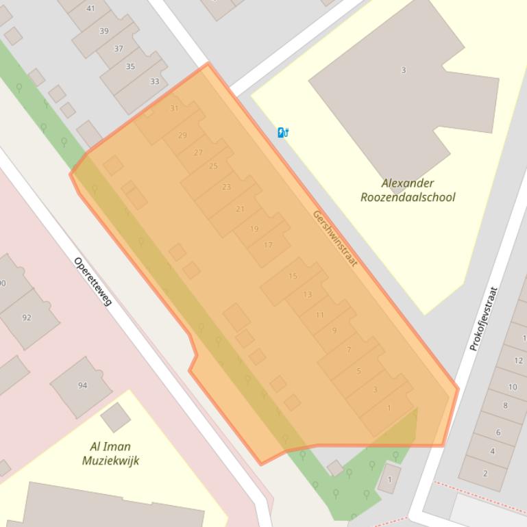 Kaart van postcodegebied 1323RN.