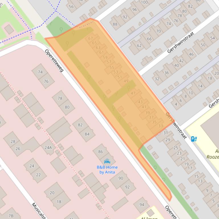 Kaart van postcodegebied 1323RP.