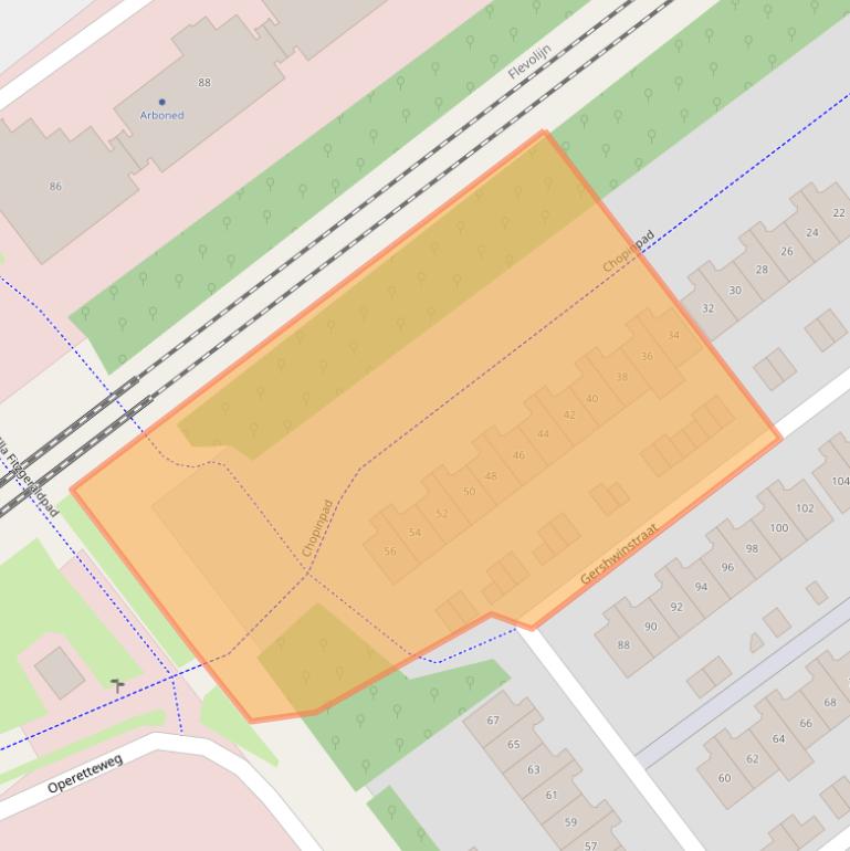 Kaart van postcodegebied 1323RZ.