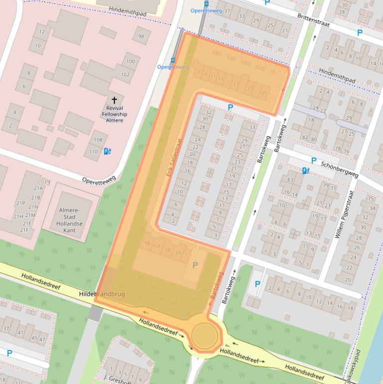 Kaart van postcodegebied 1323SL.