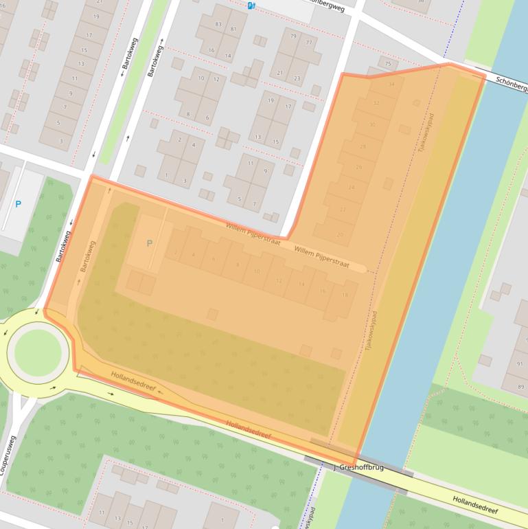 Kaart van postcodegebied 1323TJ.