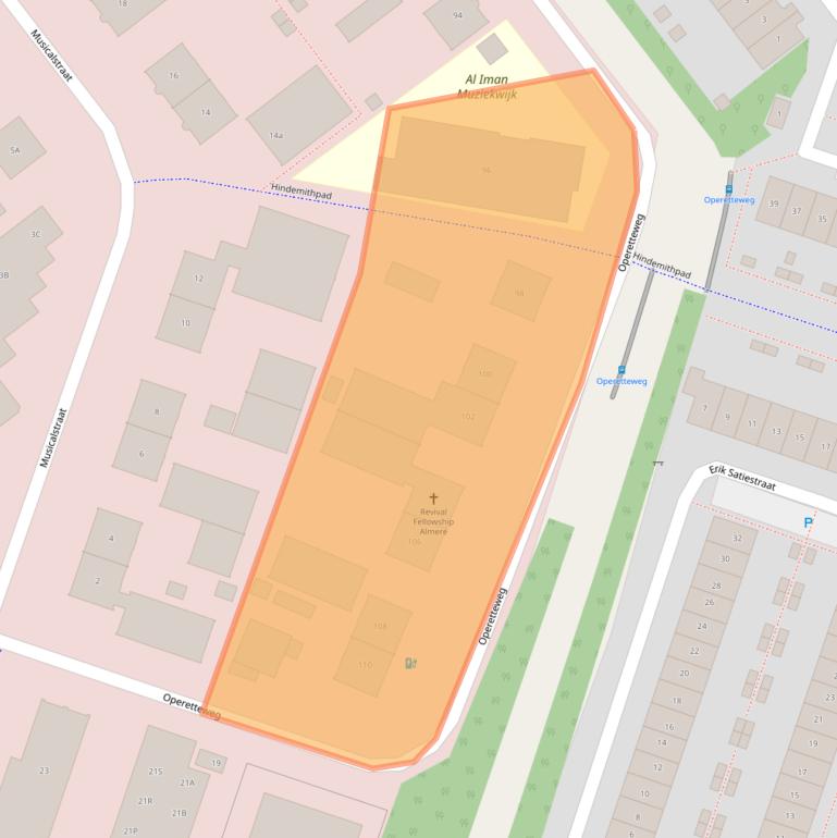 Kaart van postcodegebied 1323VE.