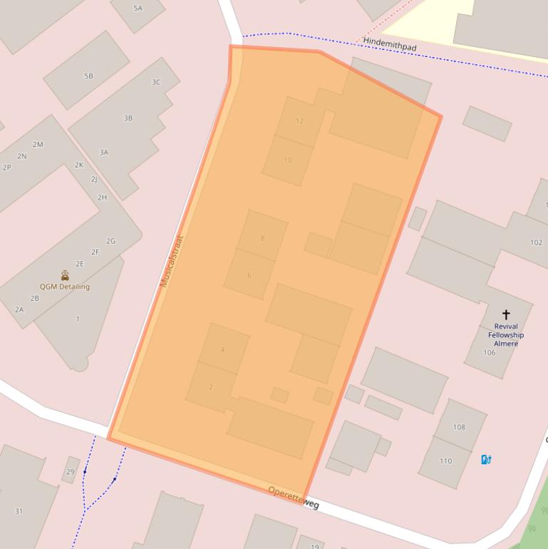 Kaart van postcodegebied 1323VN.