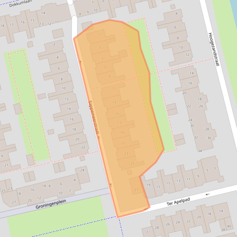 Kaart van postcodegebied 1324AL.