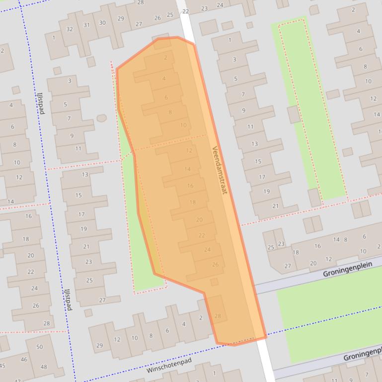 Kaart van postcodegebied 1324AW.