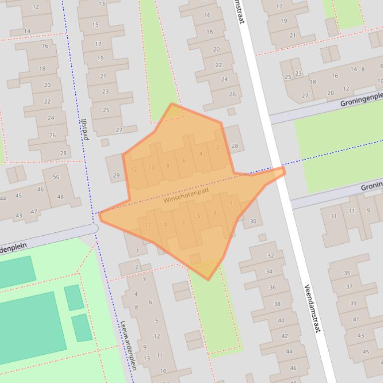 Kaart van postcodegebied 1324AZ.