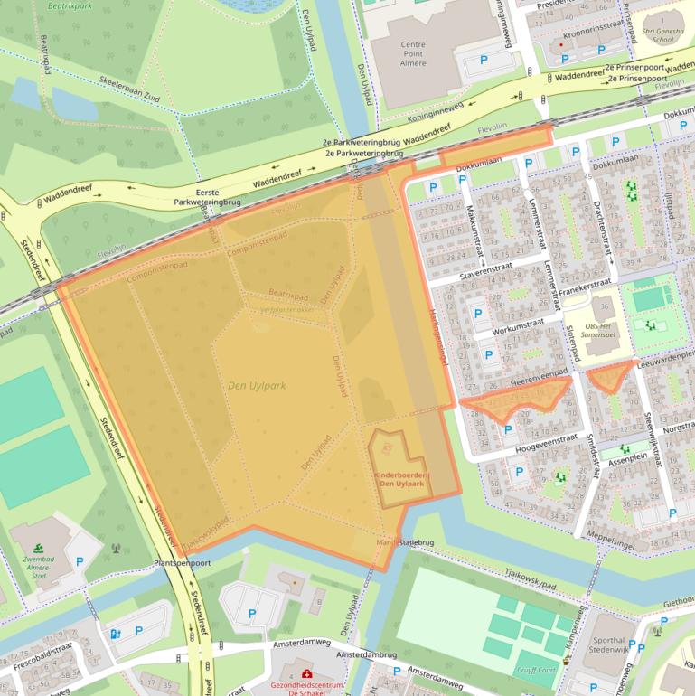 Kaart van postcodegebied 1324CB.