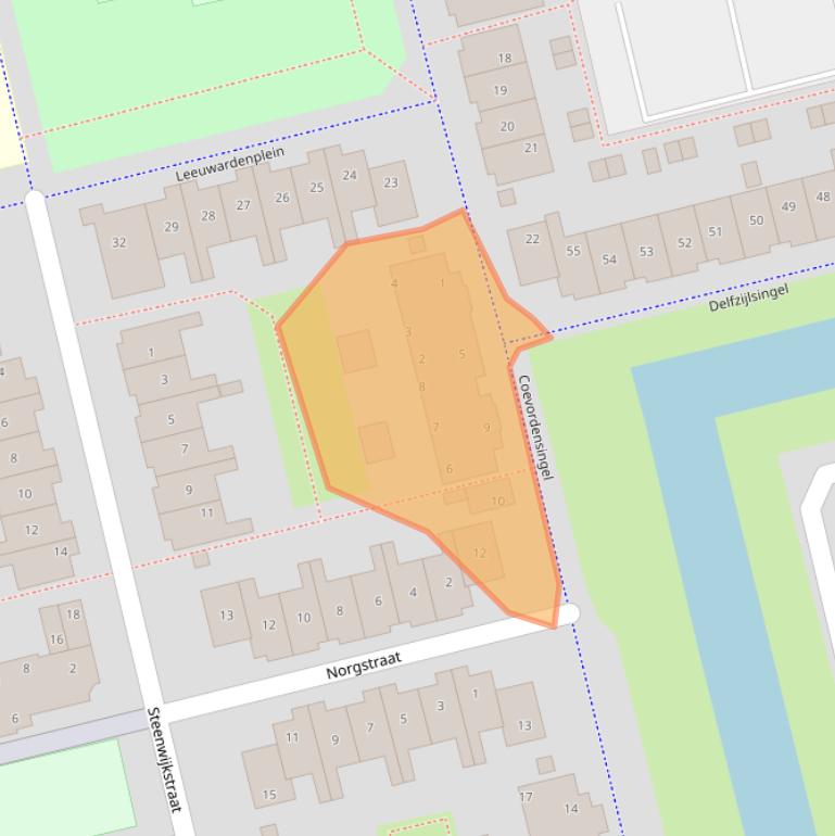 Kaart van postcodegebied 1324CD.