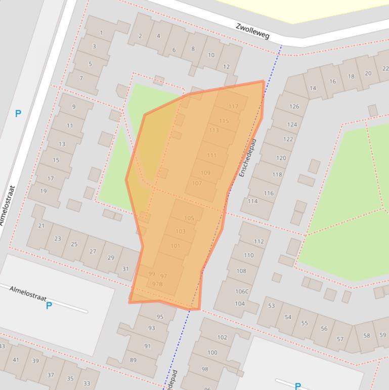 Kaart van postcodegebied 1324GE.